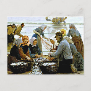 Postal Kroyer - Mujeres y pescadores de Hornbaek