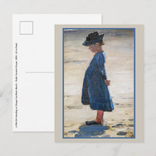 Postal Kroyer - Niña pequeña de pie en la playa Skagen