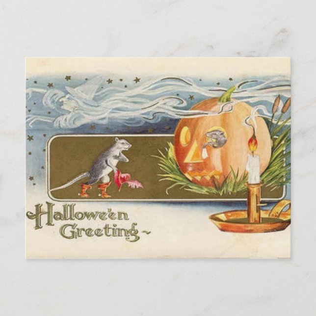 Postal KRW Vintage Halloween Mice (Anverso)