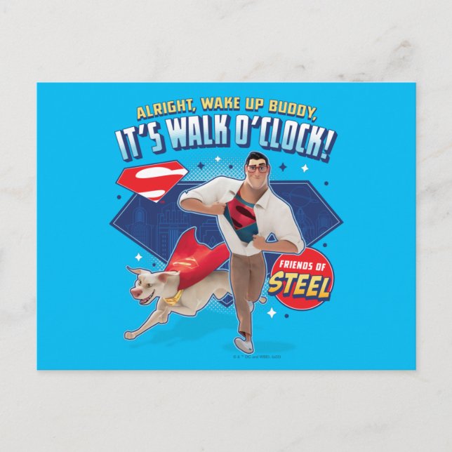 Postal Krypto y Superman - ¡Es Walk O'Clock! (Anverso)