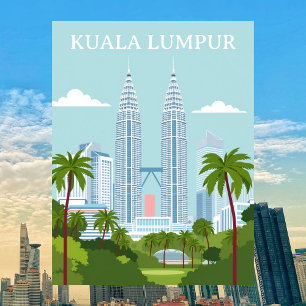 Postal Kuala Lumpur Malasia Petronas Torres modernas