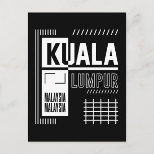 Postal Kuala Lumpur Malasia Tipografía Urbana Moderna Des