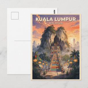 Postal Kuala Lumpur Malasia Viaje Vintage