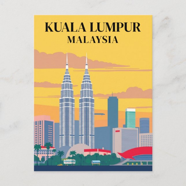 Postal Kuala Lumpur Malasia Vintage Towers (Anverso)