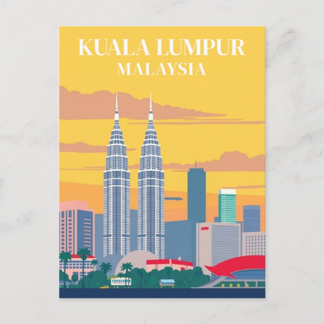 Postal Kuala Lumpur Malasia Vintage Towers (Anverso)