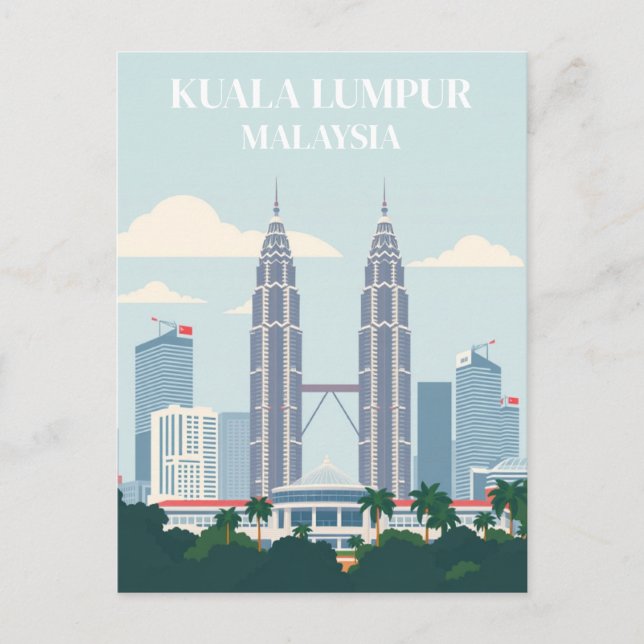 Postal Kuala Lumpur Malaysia Petronas Towers Ciudad de Sk (Anverso)