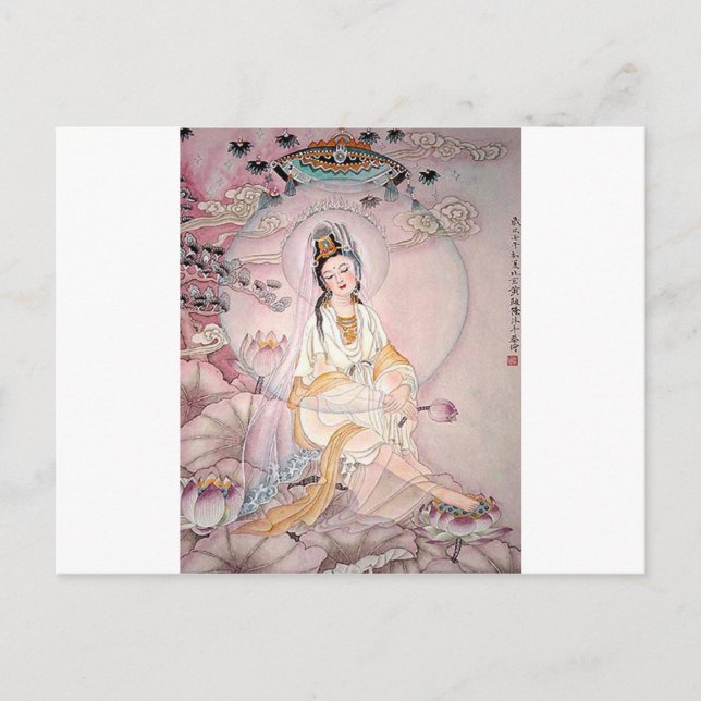 Postal Kuan Yin; Diosa budista de la compasión (Anverso)
