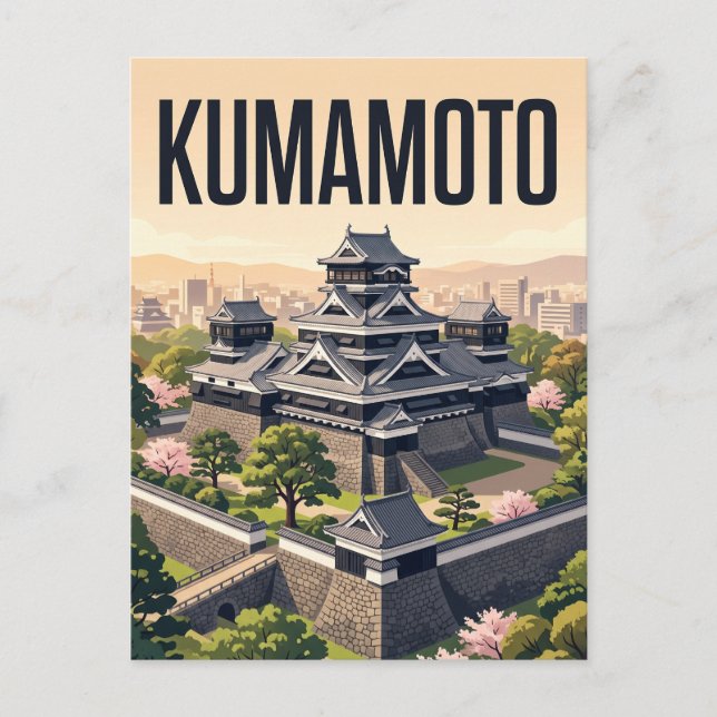 Postal Kumamoto, Japón (Anverso)