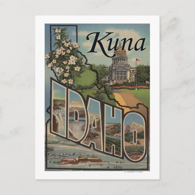 Postal Kuna, IdahoEscenas de letras grandesKuna, ID (Anverso)