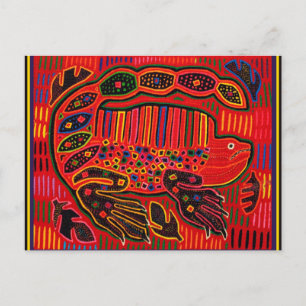 Postal Kuna Iguana India Mola
