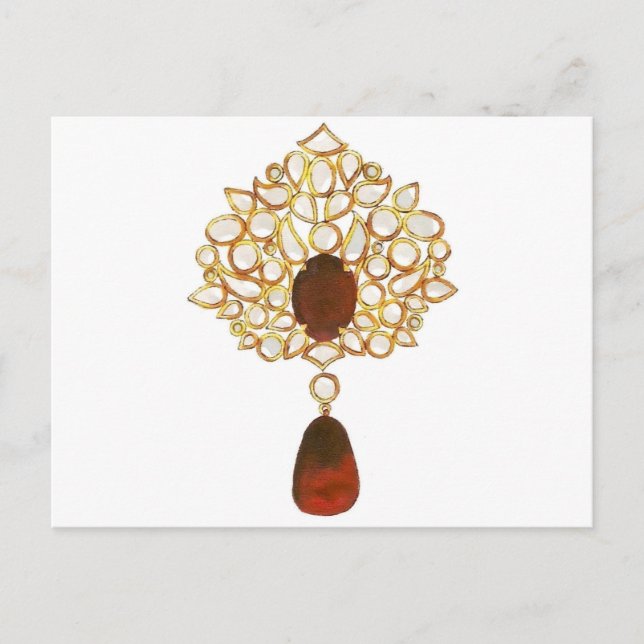 Postal Kundan y ruby brooch (Anverso)
