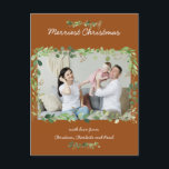 Postal Kundenspezifische Foto Postkarte Greenery<br><div class="desc">Moderno florale Foto Postkarte für deine Weihnachtsgrüße.</div>