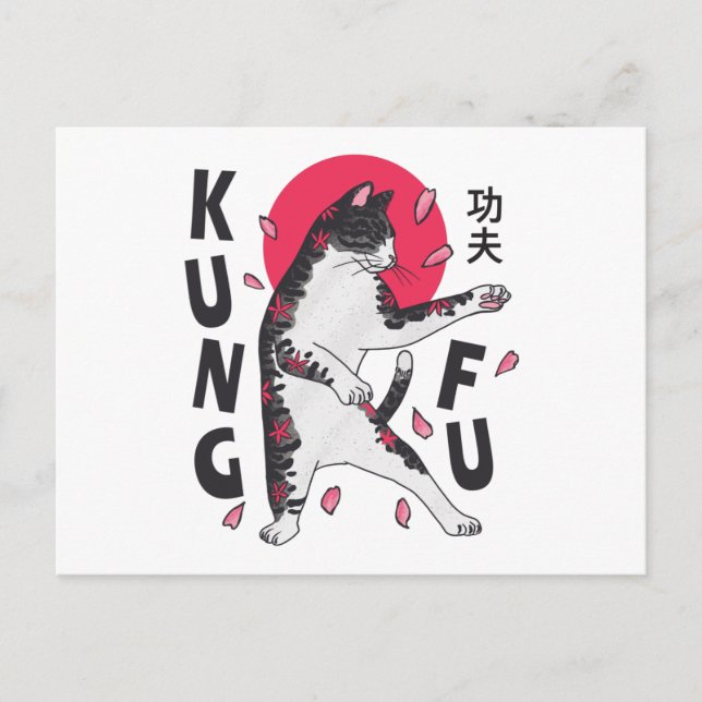 Postal Kung Fu Cat (Anverso)