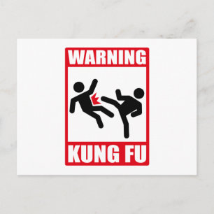 Postal kung fu de advertencia