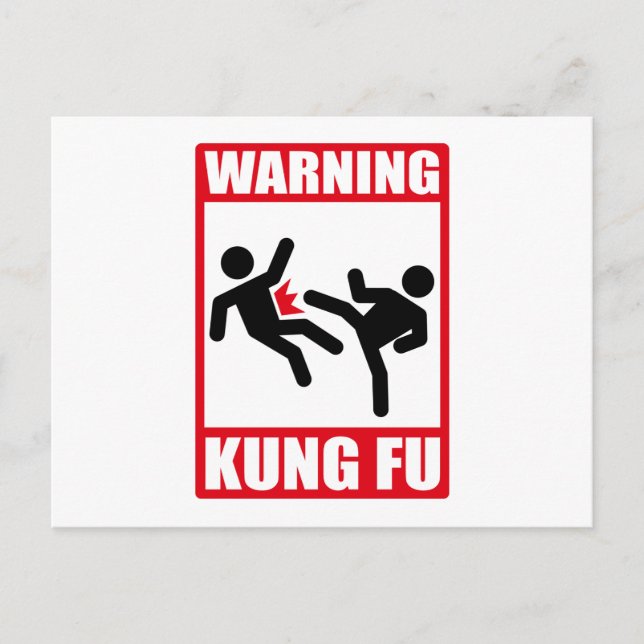 Postal kung fu de advertencia (Anverso)
