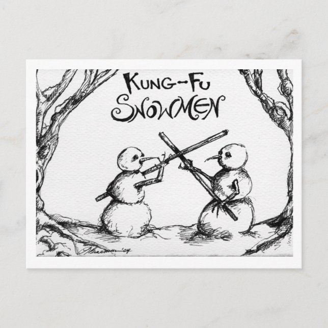Postal Kung Fu Snowmen (Anverso)