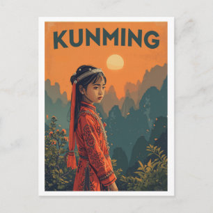 Postal Kunming Antiguo, China Viajes