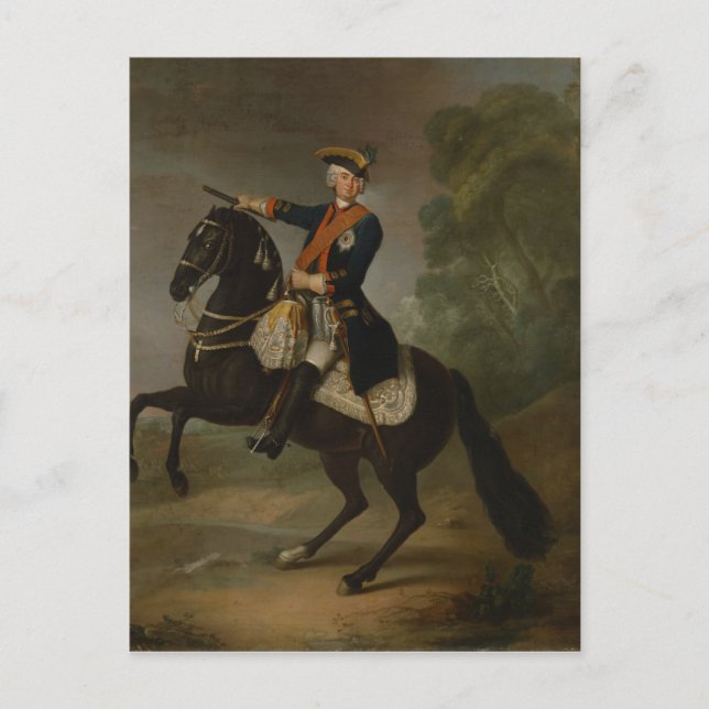 Postal Kurt Christoph Graf von Schwerin a caballo (Anverso)