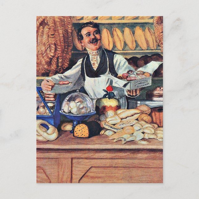 Postal Kustodiev - Baker (Anverso)