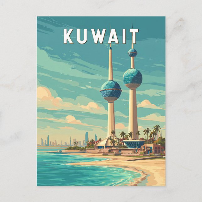 Postal Kuwait Illustration Travel Art Vintage (Anverso)