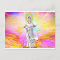 Kwan Yin La diosa de la compasión con el rosa
