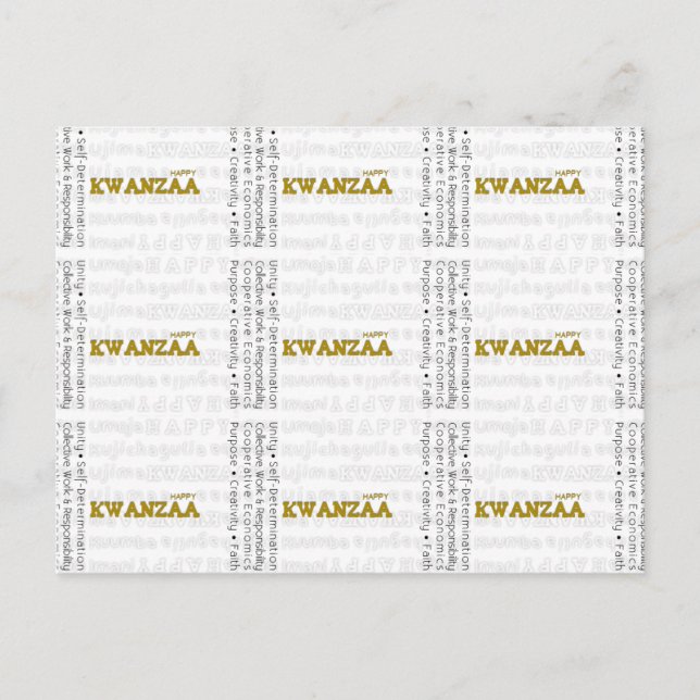 Postal Kwanzaa feliz moderna (Anverso)