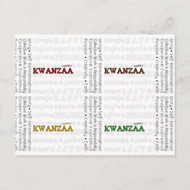 Postal Kwanzaa feliz moderna (Anverso)