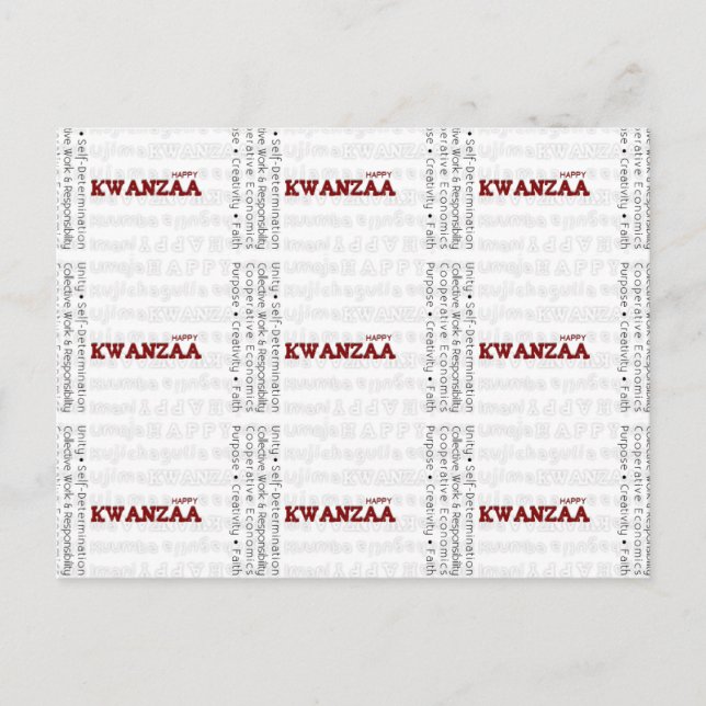 Postal Kwanzaa feliz moderna (Anverso)