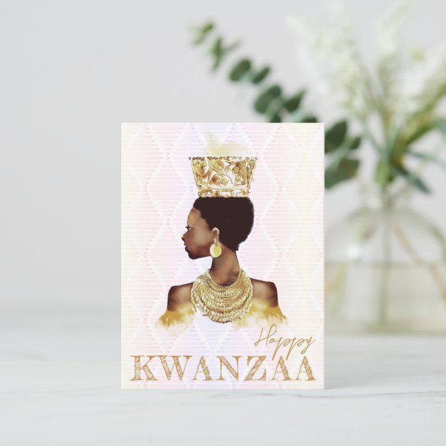 Postal Kwanzaa feliz moderna (Anverso de pie)