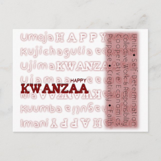 Postal Kwanzaa feliz moderna (Anverso)
