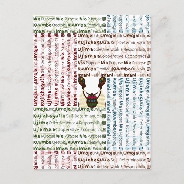 Postal Kwanzaa feliz moderna (Anverso)