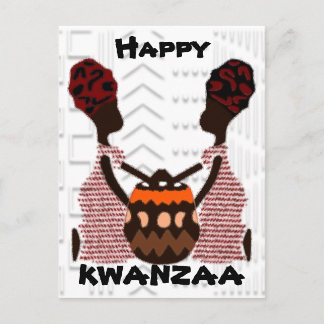 Postal Kwanzaa feliz moderna (Anverso)