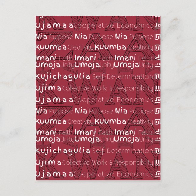 Postal Kwanzaa feliz moderna (Anverso)