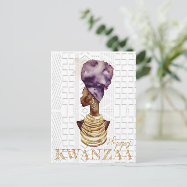 Postal Kwanzaa feliz moderna (Anverso de pie)