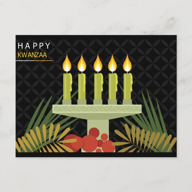 Postal kwanzaa feliz negro (Anverso)