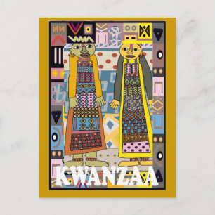 Postal Kwanzaa - Personajes africanos