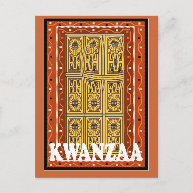 Postal Kwanzaa - Talla de piedra (Anverso)