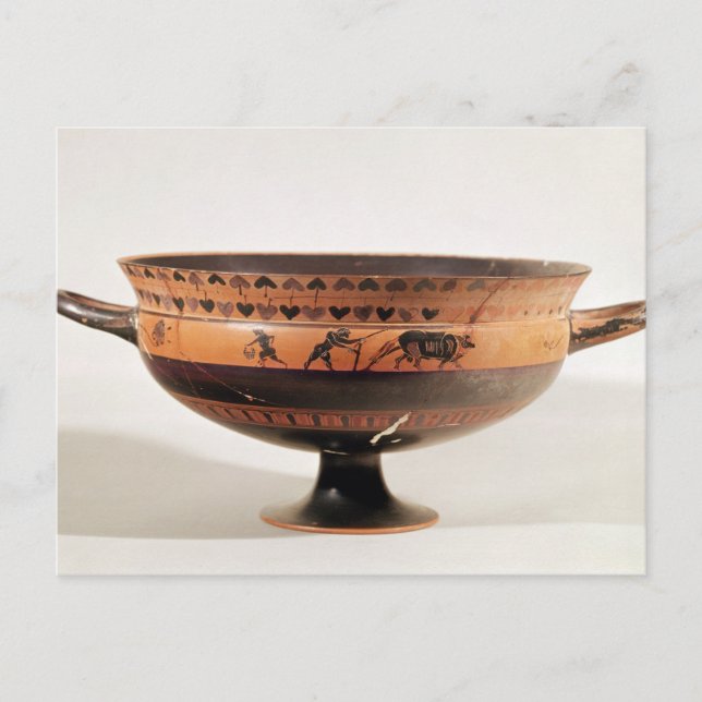 Postal Kylix con figuras negras (Anverso)