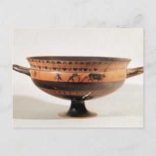 Postal Kylix con figuras negras
