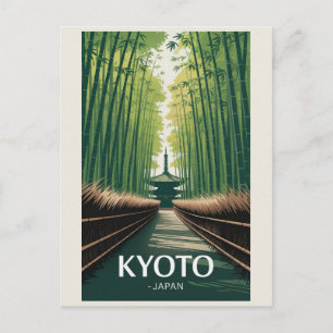 Postal Kyoto Antiguo Japón Pagoda de Bambú Viaje