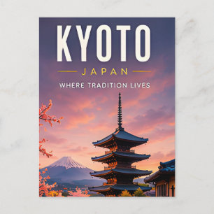 Postal 🏯 Kyoto Japón Decoración de Hogar de Templo Atemp