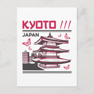 Postal Kyoto Japón Templo Tradicional Arte Diseño Urbano