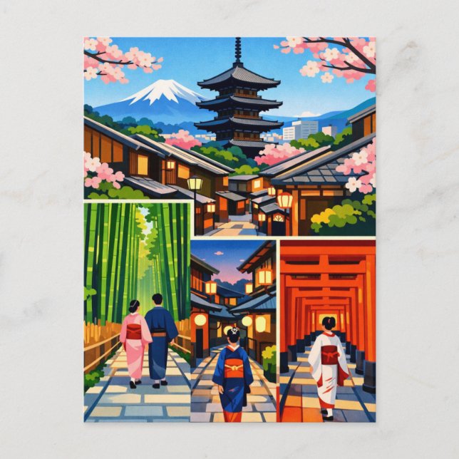 Postal Kyoto Japón Viajes  (Anverso)