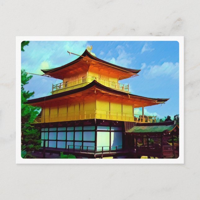 Postal Kyoto - KINKAU - Pavillón de oro (Anverso)
