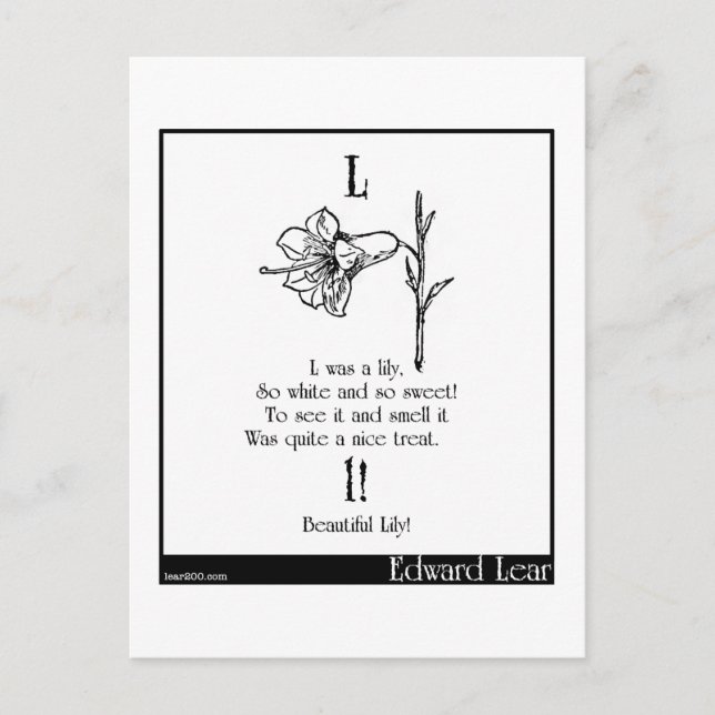Postal L era un lirio (Anverso)