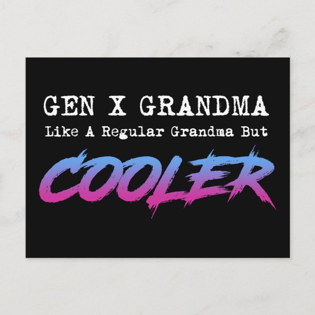 Postal La Abuela De La Generación X Como Una Abuela Regul (Anverso)