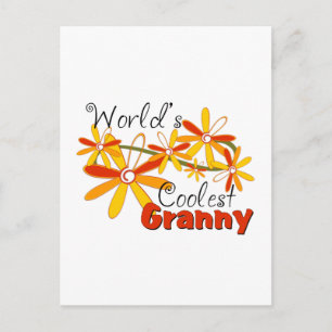 Postal La Abuela Más Genial del Mundo Floral