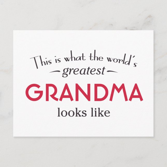 Postal La abuela más grande del mundo (Anverso)