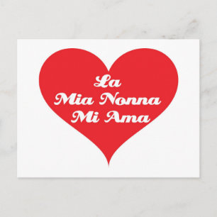 Postal La abuela me ama al italiano