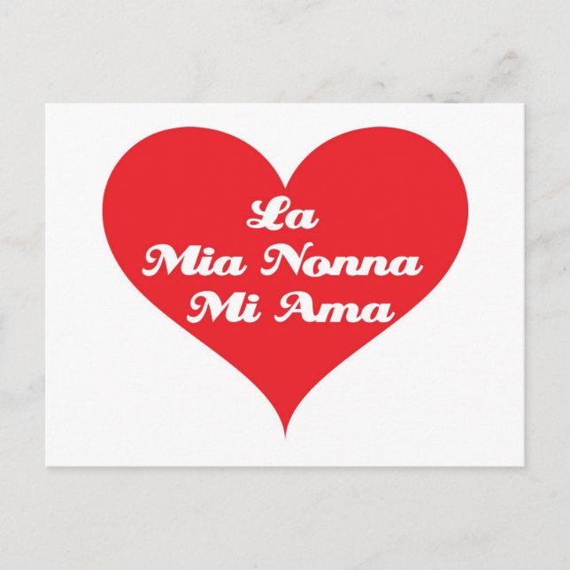 Postal La abuela me ama al italiano (Anverso)